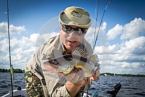 Boat summer fishing for walleye