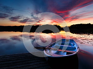 Boat and sunset