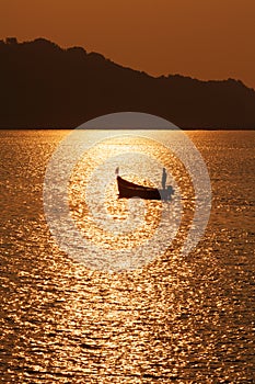 Boat sunset goa india