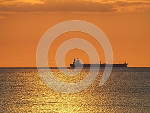 Boat Sunset over the ocean Curacao Views