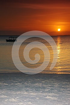 Boat in the sunset - Zanzibar