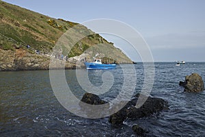 Boat taking visitors to the Island of Skomer