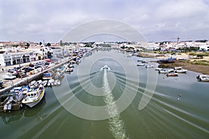 Boat on Tavira sea channel