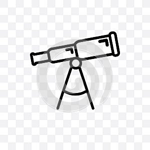 Boat Telescope vector linear icon isolated on transparent background, Boat Telescope transparency concept can be used for web and