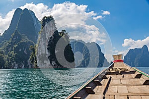 Boat on thailand lake kao sook