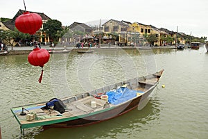Boat on the Thu Bon river, Hoi An. Vietnam