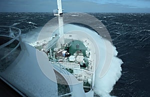 Boat to Antarctica in stormy conditions