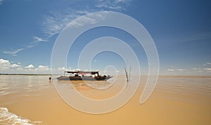 Boat on Tonle Sap lake