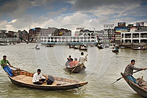 Boat traffic on Buriganga River