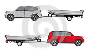 Boat trailer and Car