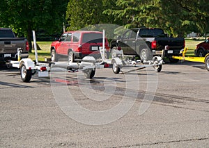 Boat Trailers in parking lot