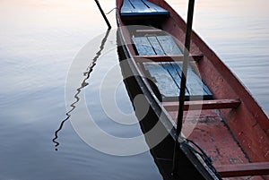 Boat in tranquil river