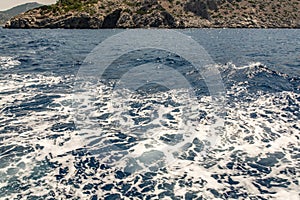 Boat trip along the shore of the island of Symi