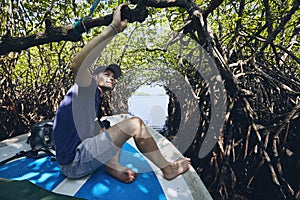 Boat trip through mangrove forest