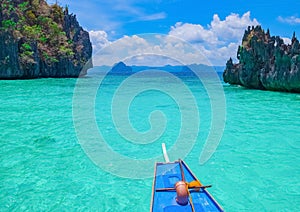 Boat trip to blue lagoon, Palawan, Philippines