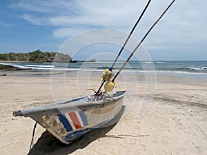 Boat on tropical beach, Playa Garza, Costa Rica photo