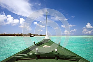 Boat and tropical island