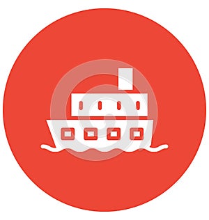 Boat Vector icon which can be easily modified or edit in any color