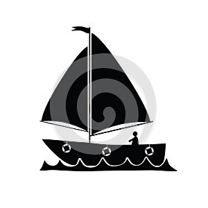 Boat vector silhouette