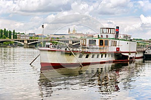 Boat on the Vltava River in Prague