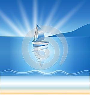 Boat waves background