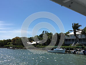 Boat Waves on Charlotte Harbour Florida