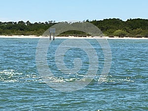 Boat Waves on Charlotte Harbour Florida