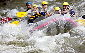 Boat whitewater rafting