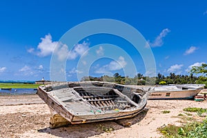 Boat Wreckage Kenyan Seascapes Oceanscape Landscapes Nature In Malindi Kilifi County coastal Region Kenya East Africa