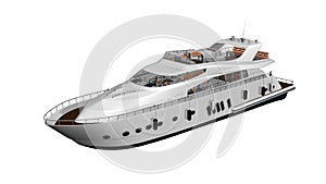 Boat, yacht, luxury vessel isolated on white background