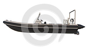 Ship inflatable Boat 2 - Lateral view white background 3D Rendering Ilustracion 3D photo