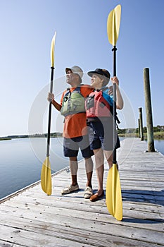 Boaters on dock.