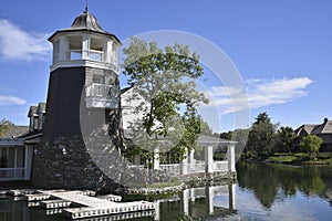 Boathouse and Docks on the Lake