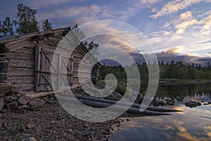 Boathouse on lake Ostersjon