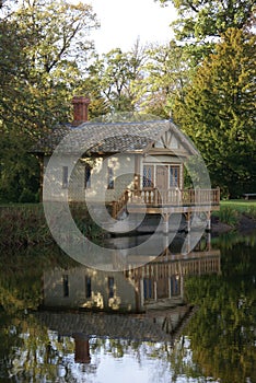 Boathouse at a lakeside