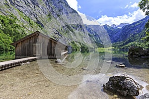 Boathouse at Obersee Lake in Berchtesgaden National Park