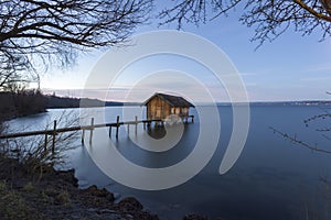 Boathouse in Stegen at Lake Ammer