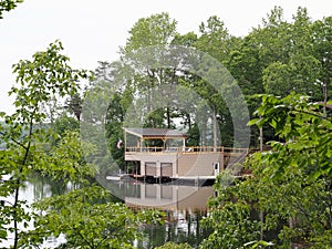 Boathouse With Sundeck on Rural Lake