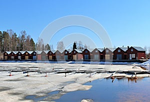 Boathouses in KÃ¤ngsÃ¶ marina