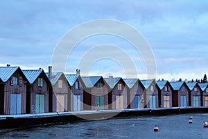 Boathouses in KÃ¤ngsÃ¶ marina