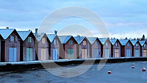 Boathouses in KÃ¤ngsÃ¶ marina