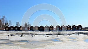 Boathouses in KÃ¤ngsÃ¶ marina