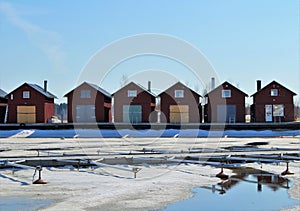 Boathouses in KÃ¤ngsÃ¶ marina