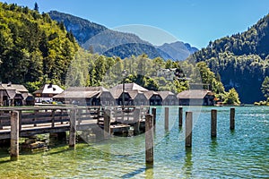 Boathouses in Schoenau am Koenigssee Berchtesgaden