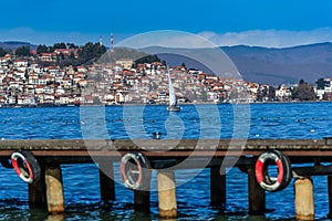 Boating on beautiful Ohrid Lake