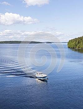Boating in beautiful summer day photo