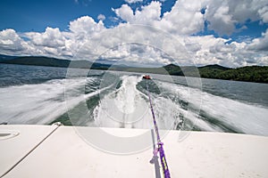 Boating and camping on lake jocassee in upstate south carolina