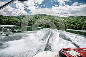 Boating and camping on lake jocassee in upstate south carolina