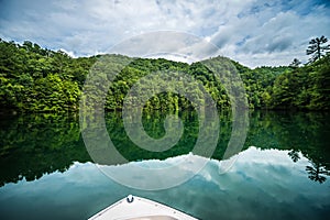 Boating and camping on lake jocassee in upstate south carolina