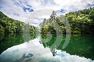 Boating and camping on lake jocassee in upstate south carolina